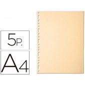 Separador exacompta cartolina conjunto de 5 separadores a4 multiperfurado  cor creme 