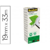 Fita adesiva scotch magic 33x19 mm pack de 9 rolos