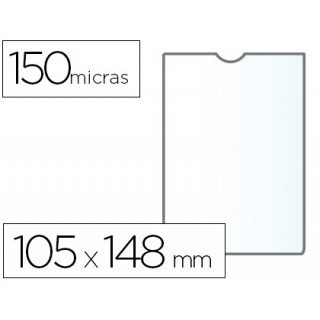 Bolsa catalogo q-connect din a6 150 microns pvc transparente 105x 148 mm