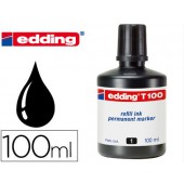 Tinta marcador edding t-100 preto frasco de 100 ml