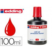 Tinta marcador edding t-100 vermelho -frasco de 100 ml
