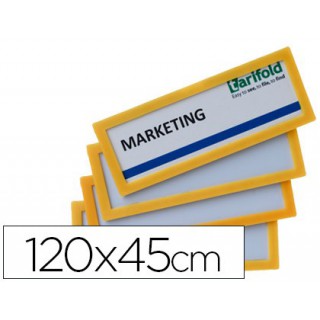 Moldura para identificação tarifold adesiva 120x45 mm amarela pack de 4 unidades