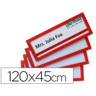 Moldura para identificação tarifold adesiva 120x45 mm vermelha pack de 4 unidades