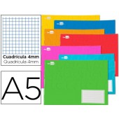 Caderno escolar liderpapel 32f quarto ao baixo quadricula 4 mm