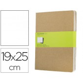 Livro de apontamentos moleskine 19x25 cm liso 120 folhas com 16 folhas removiveis capa dura cor kraft