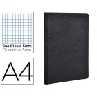 Caderno moleskine capa cartolina a4 quadriculado 5 mm 96 folhas cor preto