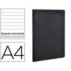 Caderno moleskine capa cartolina a4 pautado 5 mm 96 folhas cor preto