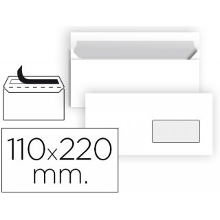 Envelope liderpapel n 3 branco din americano janela direita 110x220 mm tira de silicone embalagem de 25 unidades
