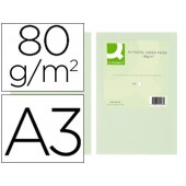 Papel de cor q-connect din a3 80 gr verde embalagem de 500 folhas