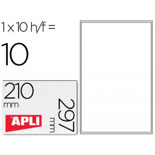 Etiquetas adesivas apli de poliester para impressora tinteiro 210x297 mm carteiras de 10 folhas