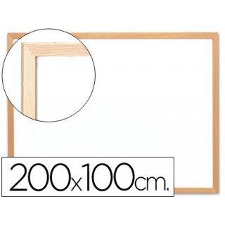 Quadro branco q-connect 200x100 cm com caixilho de madeira