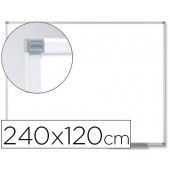 Quadro branco nobo classic magnetico de aco vitrificado 240x120 cm