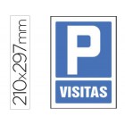 Pictograma syssa sinal de parking visitas  em pvc 210x297 mm