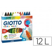 Lapis de cera giotto maxi caixa de 12 cores
