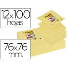 Bloco de notas adesivaspost-it super sticky 76x76 mmÂ  zigzag com 12 blocosamarelo canario