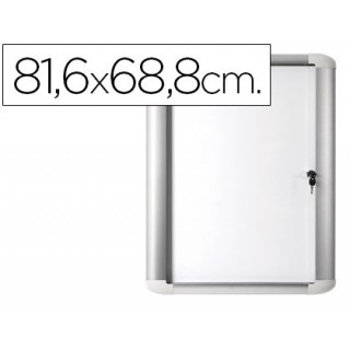 Vitrina de anuncio bi-office magnetica 816x688 mm para exterior com moldura de aluminio e fechadura