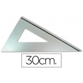 Esquadro de aluminio q-connect. com graduacao e escala em milimetros. 30 cm