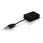 Leitor de Cartões USB 2.0 Travel tudo-em-1 (Não requer denenhum adaptador para os cartões MicroSD e M2)