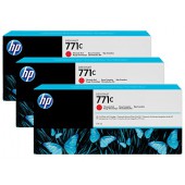 HP 771C 3-pack 775-ml Chromatic Red Designjet Ink Cartridges
