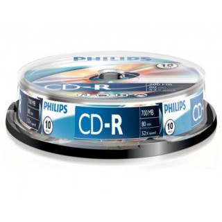 Philips CD-R 80Min 700MB 52x Cakebox (10 unidades)