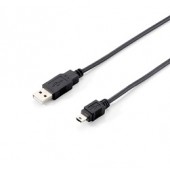 USB 2.0 Cable A - B M/M 5,0m silver transparent