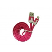 Cabo dados new mobile iphone 5 flat cable 1m rosa