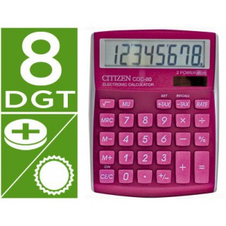 Calculadora citizen de secretaria cdc-80 8 digitos rosa brilhante