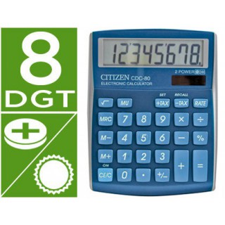Calculadora citizen de secretaria cdc-80 8 digitos celeste brilhante