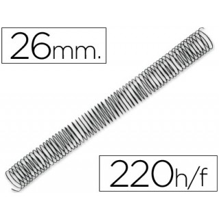 Espiral metalico q-connect 56-4:1 diametro 26 mm calibre 1.2mm para 220 folhas
