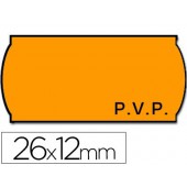 Rolo de etiquetas adesivas meto onduladas 26 x 12 mm pvp - laranja fluorescente rolo 1500