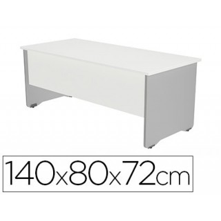 Mesa de escritorio rocada serie work 140x80 cm acabamento ab04 aluminio/branco