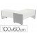 Mesa de escritorio rocada serie work 100x60 cm acabamento ab04 aluminio/branco