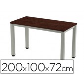 Mesa de escritorio rocada executive 2005ad03 aluminio /wengue 200x100 cm