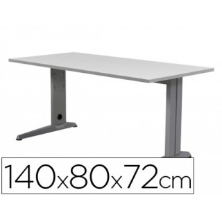 Mesa de escritorio rocada metal 2001ac02 aluminio /cinza 140x80 cm