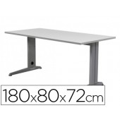 Mesa de escritorio rocada metal 2003ac02 aluminio /cinza 180x80 cm