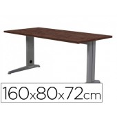 Mesa de escritorio rocada metal 2002ac03 aluminio /wengue 160x80 cm