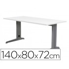 Mesa de escritorio rocada metal 2001ac04 aluminio /branca 140x80 cm
