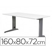 Mesa de escritorio rocada metal 2002ac04 aluminio /branca 160x80 cm