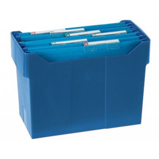 Suporte de secretária para capas de arquivo suspenso azul para dina4. capacidade 20 capas
