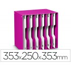 Arquivador modular cep poliestireno rosa/branco 12 departamentos 353x250x353 mm
