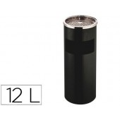Cinzeiro papeleira q-connect preto e parte superior cromada capacidade para 12 litros