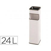 Cinzeiro papeleira sie quadrado branco - medidas 65 x 18 x 18 cm capacidade para 24 litros