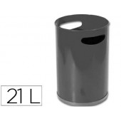 Cesto de papeis sie metalico com pegas preto capacidade 21 litros 32 x 21 cm