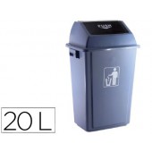 Caixote de lixo industrial q-connect com tampa de empurrar 20 l 340x240x450 mm