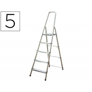 Escada q-connect de aluminio com 5 degrauspeso maximo suportavel 150 kg 483 x 1675 x 1062 mm