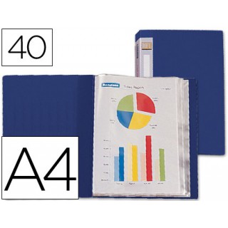 Capa catalogo liderpapel a4 com 40 bolsas. azul