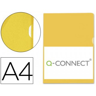 Bolsa dossier q-connect em plastico transparente. a4. amarela