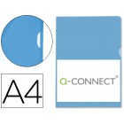 Bolsa dossier q-connect em plastico transparente. a4. azul
